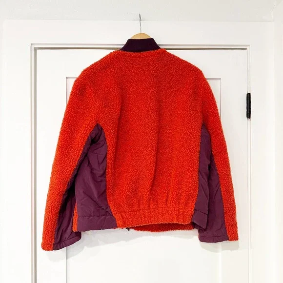 Free People Women's Rivington Sherpa Jacket Orange Purple sz XS - Picture 8 of 15